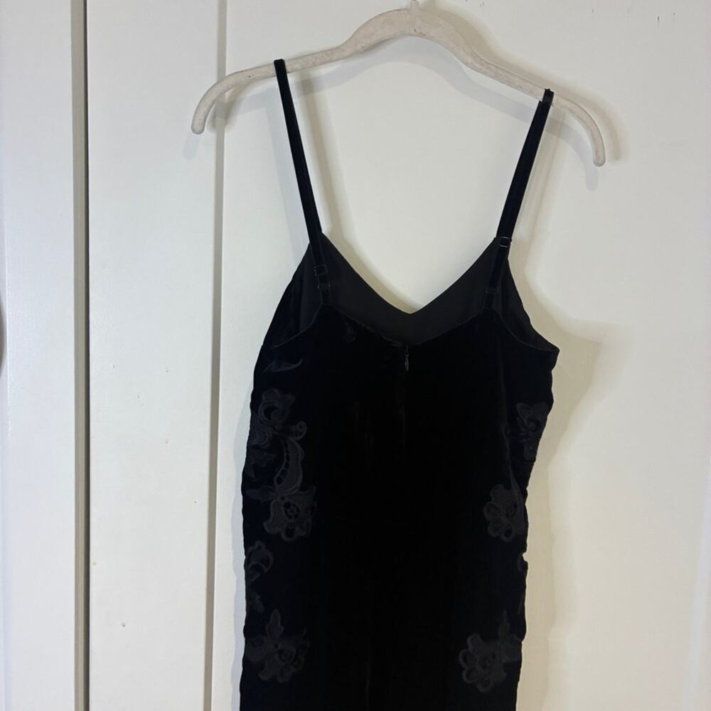 Sandro Black Emilia Velvet Embroidered Jumpsuit Sz XS (FR36) - Picture 8 of 15